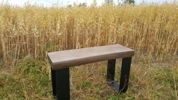 Banc avec patte en acier naturel