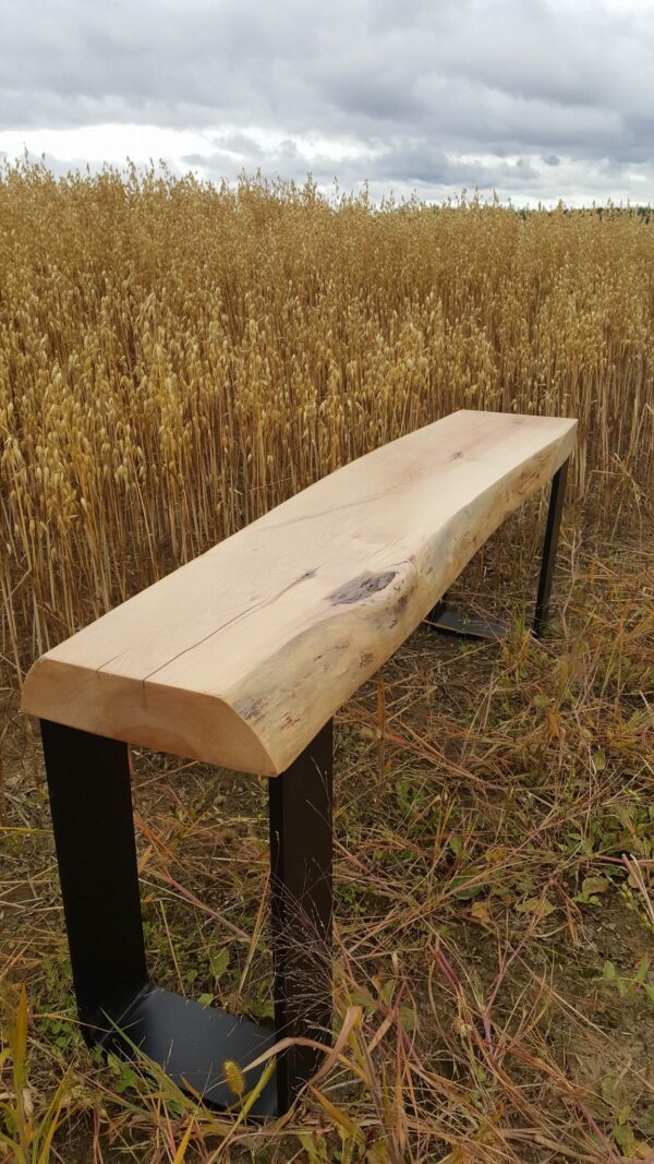 Banc avec patte en acier naturel