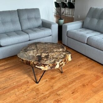 Table de centre peuplier spalted