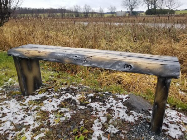 Banc avec patte en acier naturel